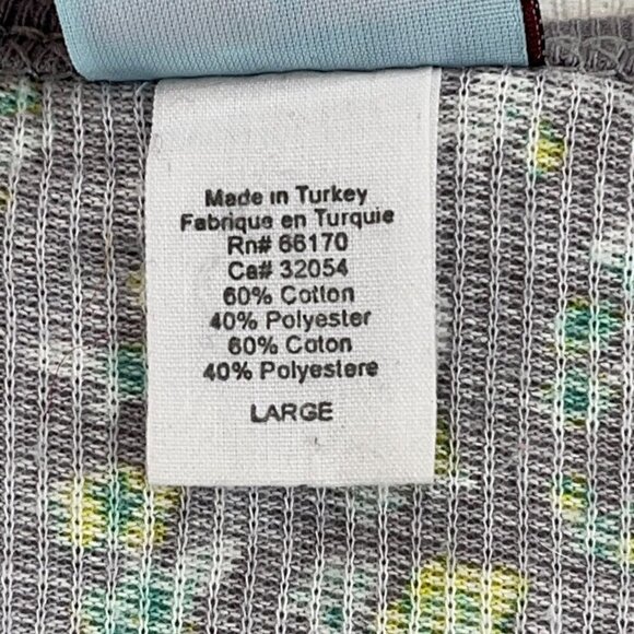 Vintage Y2K Damsel LARGE Scoop Neck Ribbed Knit Thermal Floral Ditsy Shirt - Picture 6 of 10